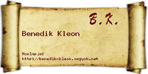 Benedik Kleon névjegykártya